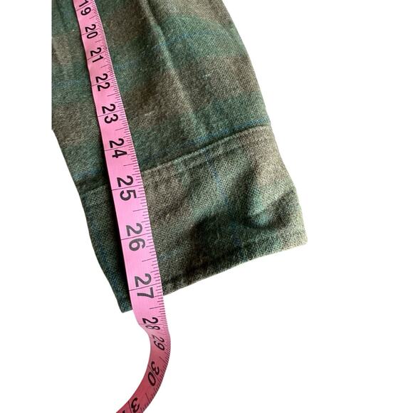 Brixton Bowery Standard Fit Plaid Flannel Button-Up Shirt Green Brown L - Picture 6 of 10